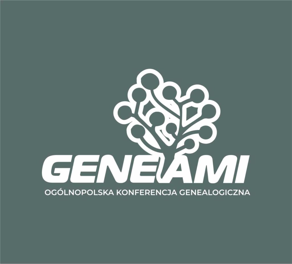 logo GENEAMI Ogólnopolska Konferencja Genealogiczna (P. Szymański) w kontrze