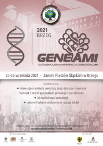 plakat konferencji GENEAMI 8. Brzeg 2021