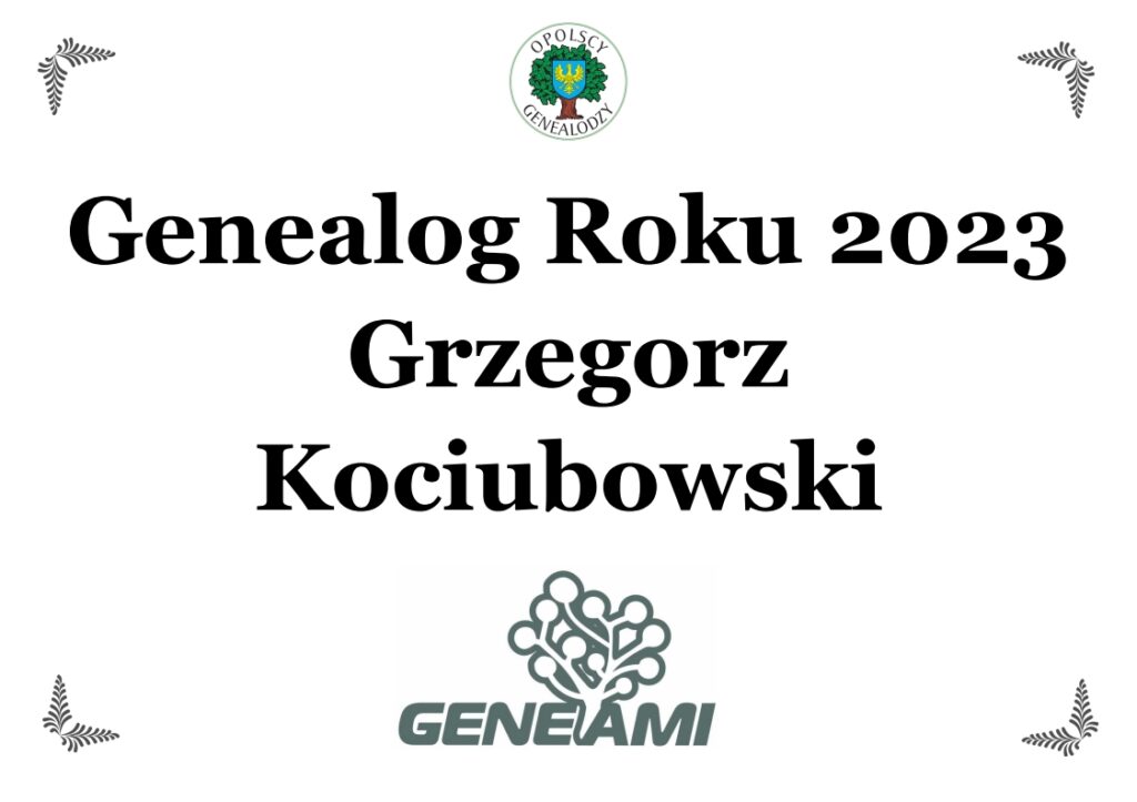 Genealog Roku 2023 Grzegorz Kociubowski