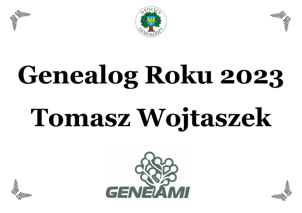 Genealog Roku 2023 Tomasz Wojtaszek
