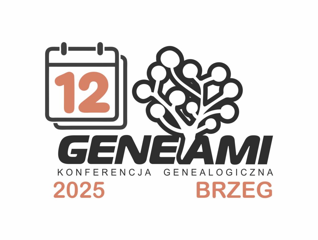 Logo konferencji genealogicznej Geneami Brzeg 12 (2025), wyk. P. Szymański